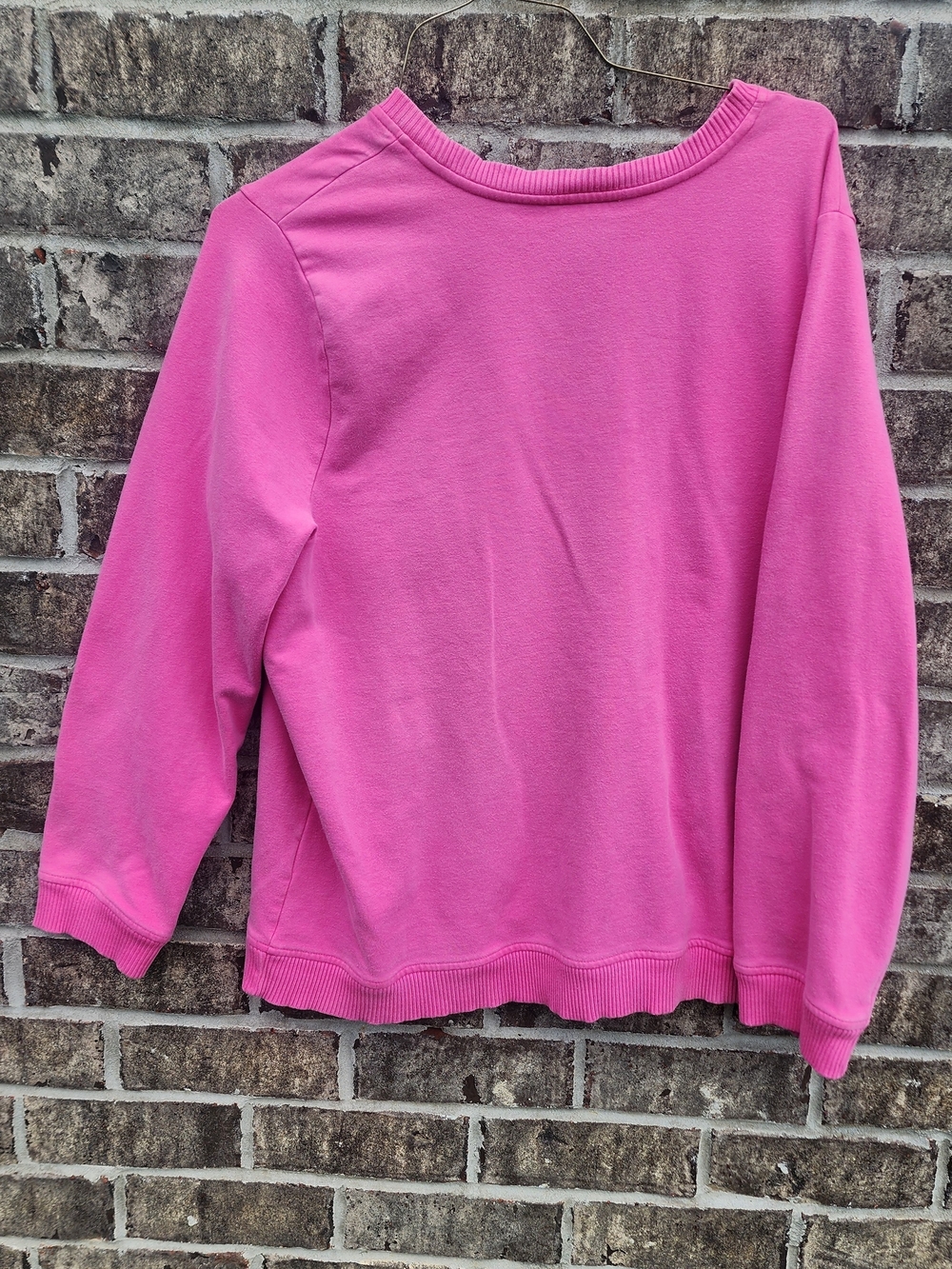 Lauren Ralph Lauren Pink Crewneck Sweatshirt with Zip Pocket Accents - Picture 7 of 7